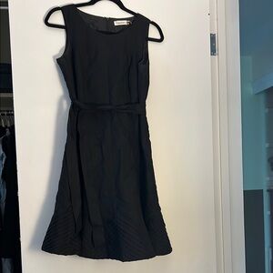 Calvin Klein Black A-line Scoop Neck Midi Dress